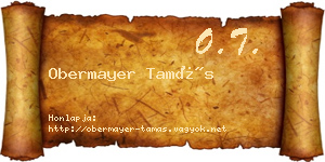Obermayer Tamás névjegykártya